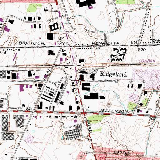 Topographic Map of Ridgeland, NY
