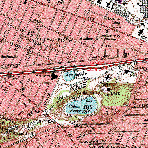 Topographic Map of Lake Riley, NY