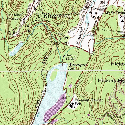 Topographic Map of Ringwood River, NY