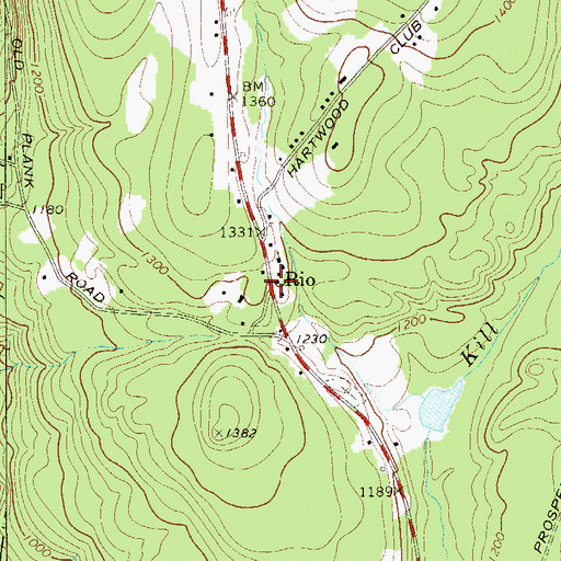 Topographic Map of Rio, NY