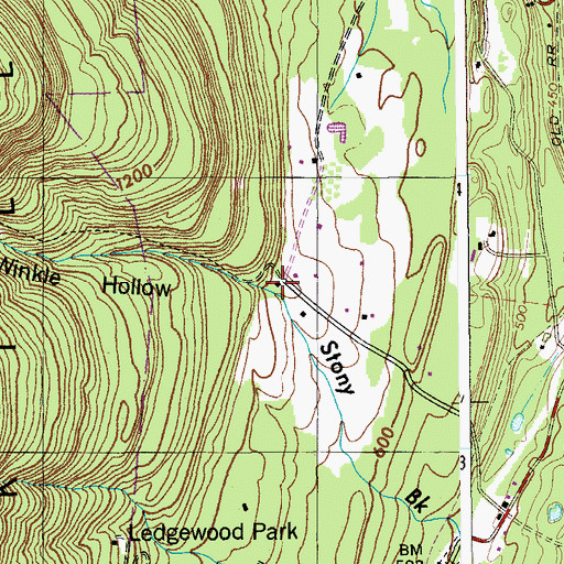 Topographic Map of Rip Van Winkle Hollow, NY