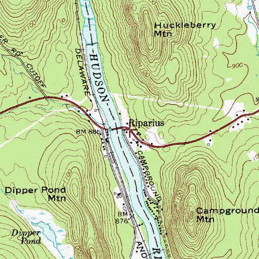 Topographic Map of Riparius, NY