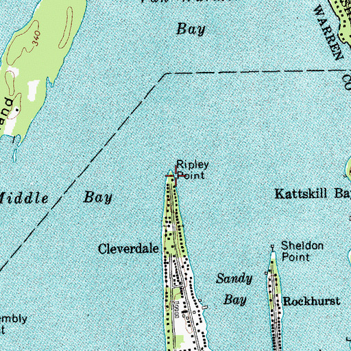 Topographic Map of Ripley Point, NY