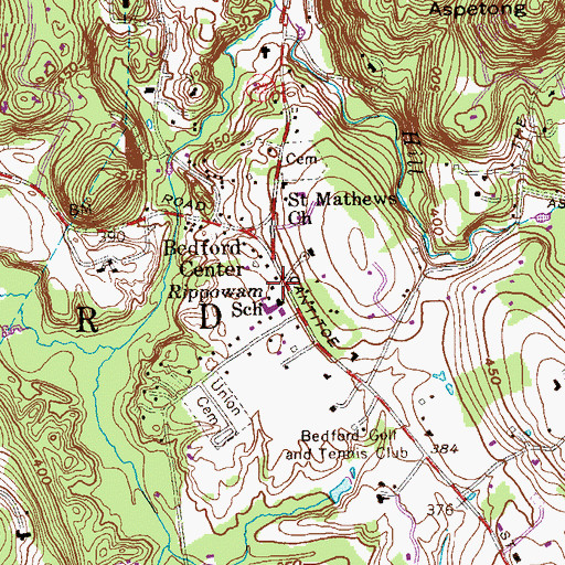 Topographic Map of Rippowam School, NY