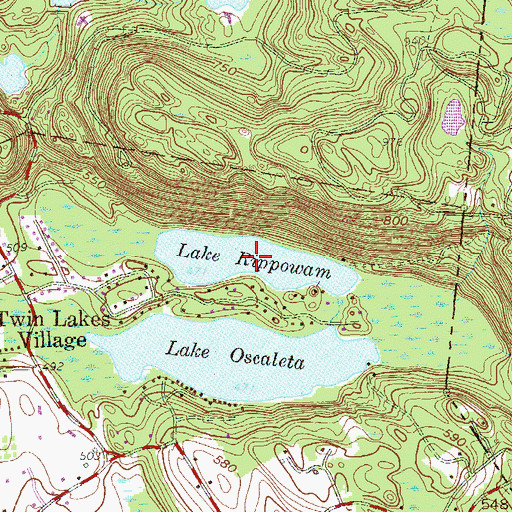 Topographic Map of Lake Rippowam, NY