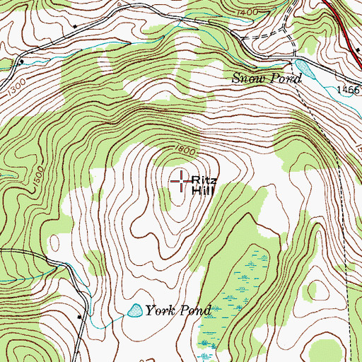 Topographic Map of Ritz Hill, NY