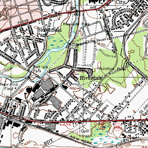 Topographic Map of Riverdale, NY