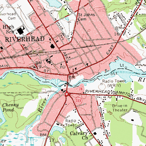 Topographic Map of Riverhead, NY