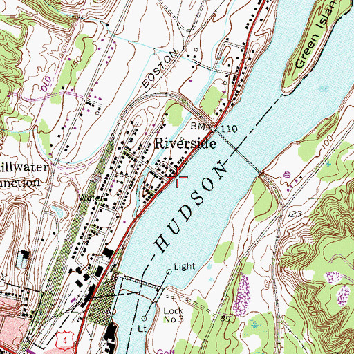 Topographic Map of Riverside, NY