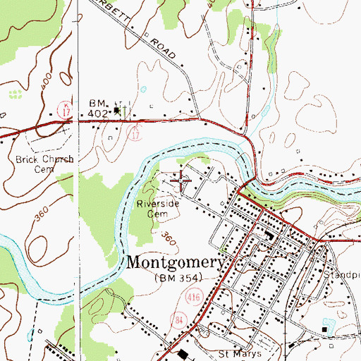 Topographic Map of Riverside Cemetery, NY