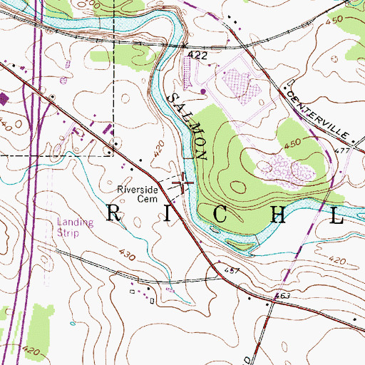 Topographic Map of Riverside Cemetery, NY