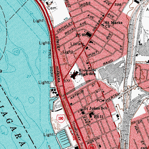 Topographic Map of Riverside Institute of Technology, NY