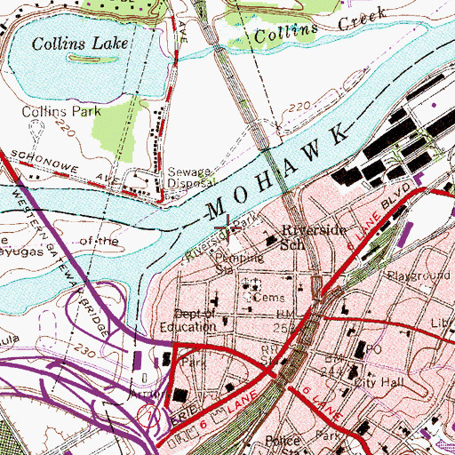 Topographic Map of Riverside Park, NY