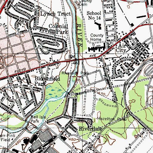 Topographic Map of Riverside Park, NY