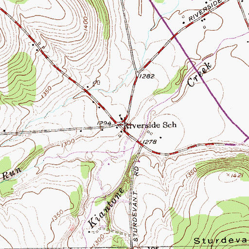 Topographic Map of Riverside School, NY