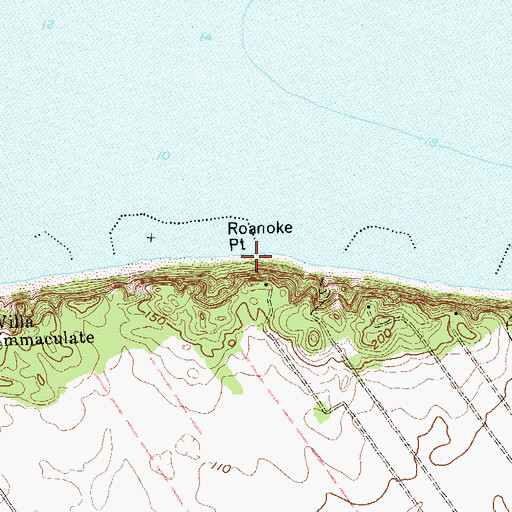 Topographic Map of Roanoke Point, NY