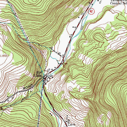 Topographic Map of Roarback Brook, NY
