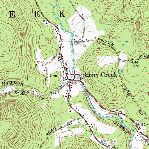 Topographic Map of Roaring Branch, NY