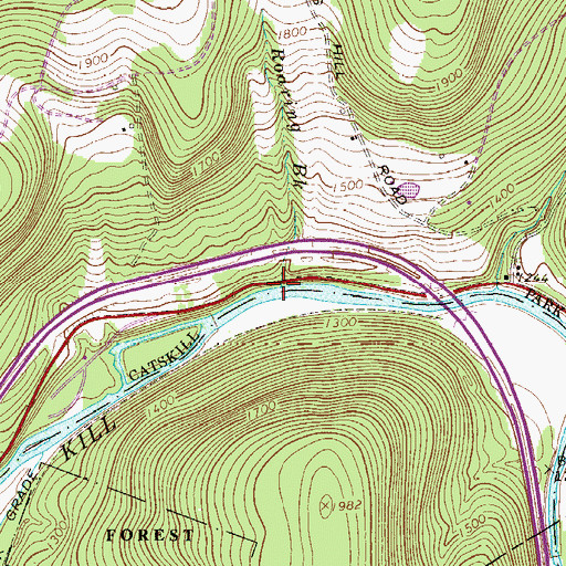 Topographic Map of Roaring Brook, NY