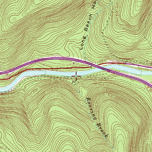 Topographic Map of Roaring Brook, NY