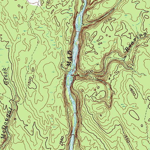 Topographic Map of Roaring Brook, NY