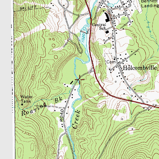 Topographic Map of Roaring Brook, NY