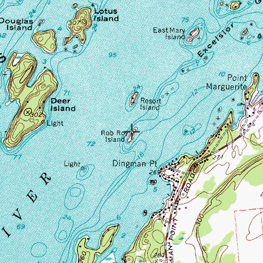 Topographic Map of Rob Roy Island, NY