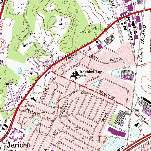 Topographic Map of Robbins Lane Elementary School, NY