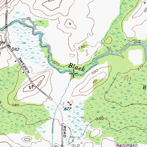 Topographic Map of Robins Brook, NY