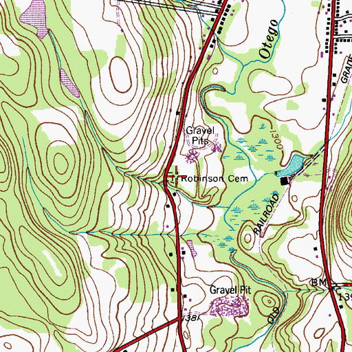 Topographic Map of Robinson Cemetery, NY