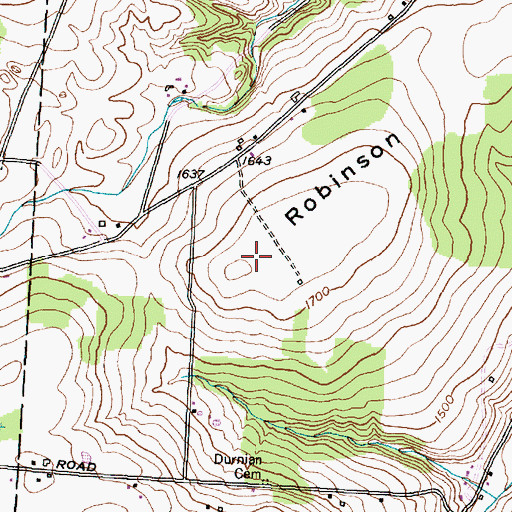 Topographic Map of Robinson Hill, NY