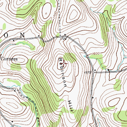 Topographic Map of Robinson Hill, NY