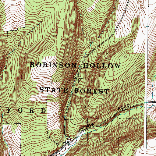 Topographic Map of Robinson Hollow State Forest, NY