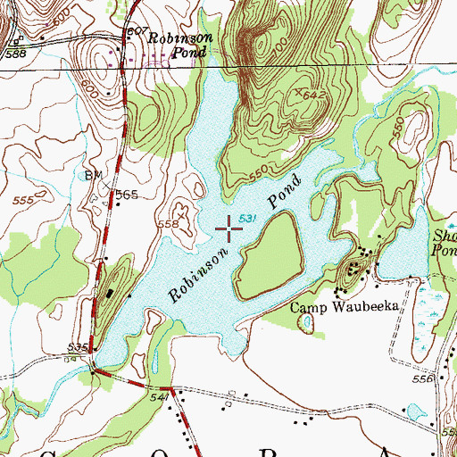 Topographic Map of Robinson Pond, NY