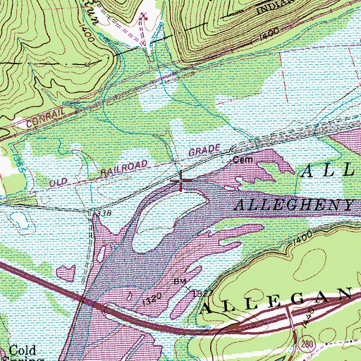 Topographic Map of Robinson Run, NY