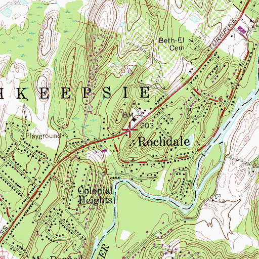 Topographic Map of Rochdale, NY