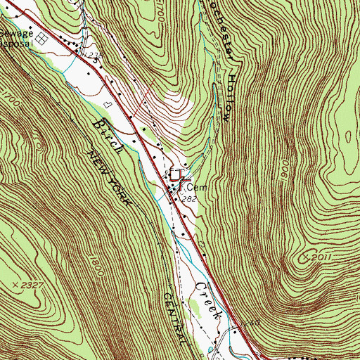 Topographic Map of Rochester Hollow, NY