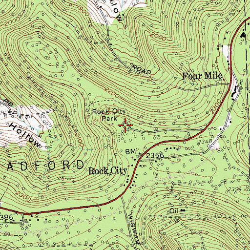 Topographic Map of Rock City Park, NY