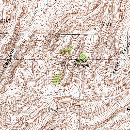 Topographic Map of Pollux Temple, AZ