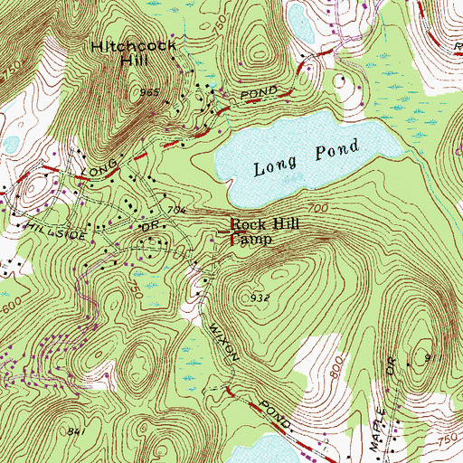 Topographic Map of Rock Hill Camp, NY