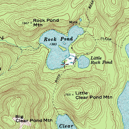 Topographic Map of Rock Pond, NY