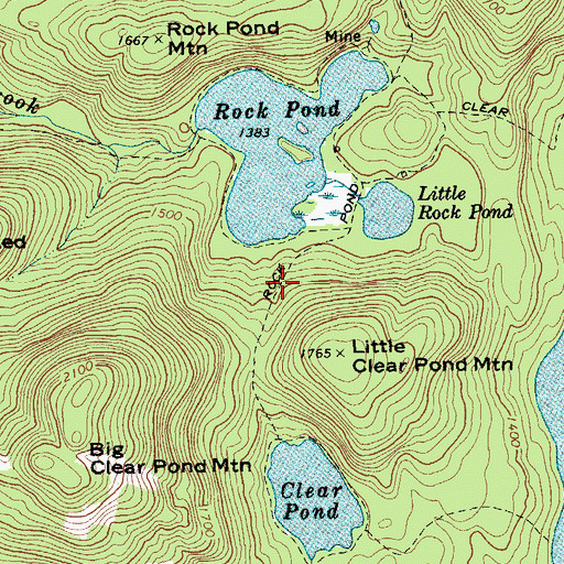 Topographic Map of Rock Pond Trail, NY