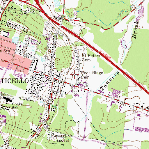 Topographic Map of Rock Ridge Cemetery, NY
