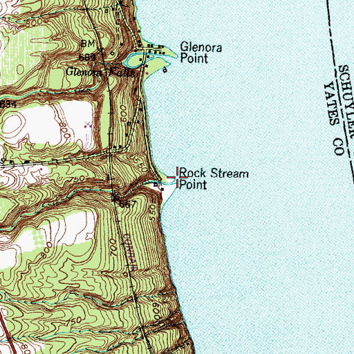 Topographic Map of Rock Stream, NY