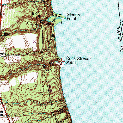Topographic Map of Rock Stream Point, NY