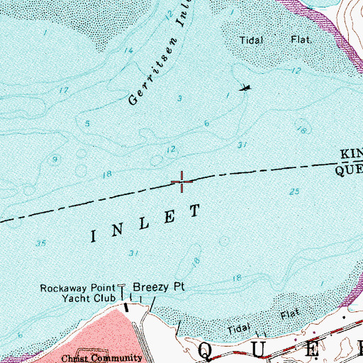 Topographic Map of Rockaway Inlet, NY