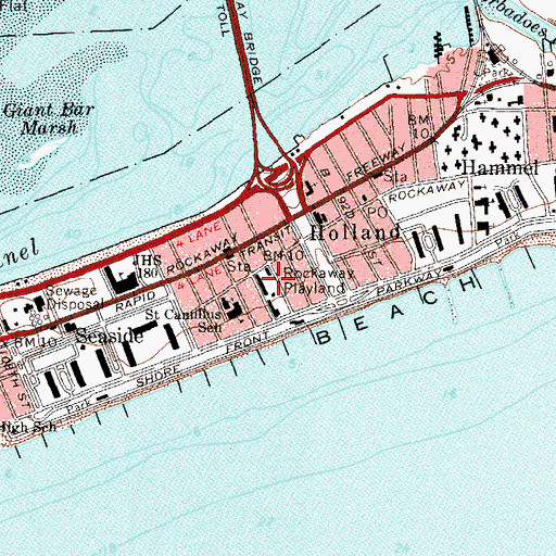 Topographic Map of Rockaway Playland, NY