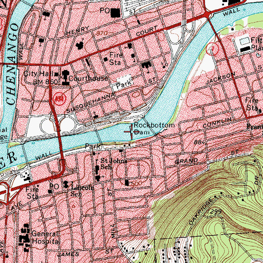 Topographic Map of Rockbottom Dam, NY