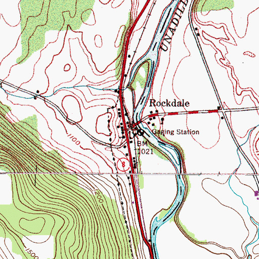 Topographic Map of Rockdale, NY