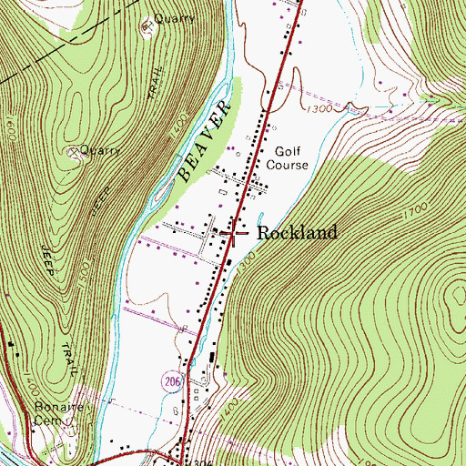 Topographic Map of Rockland, NY